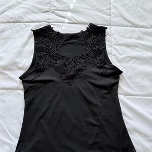 Elegant Black Lace Tank Top